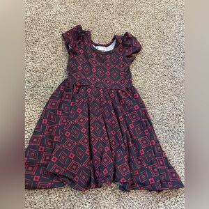 Dot dot smile black and red geometric girls swing dress size 6
